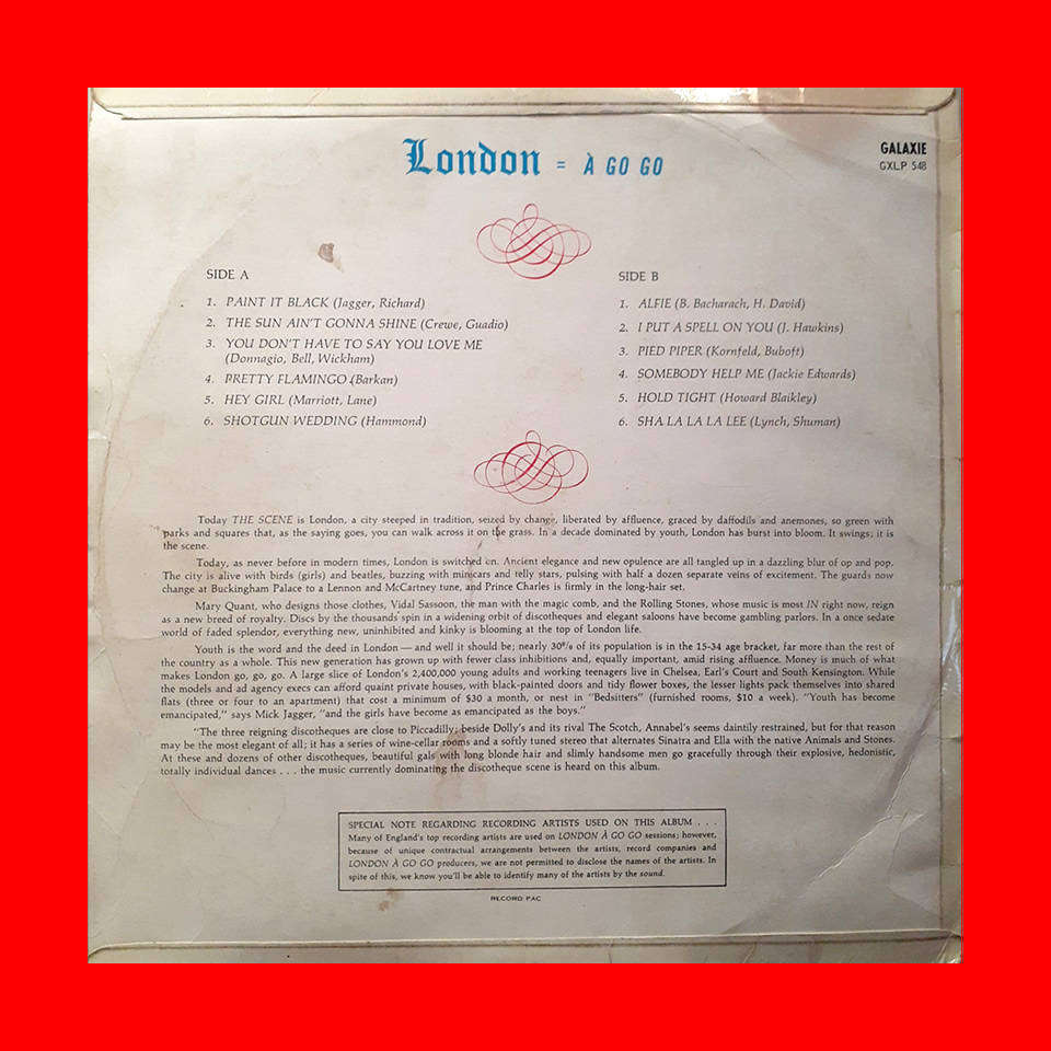 VINYL LP RECORD - LONDON A GOGO VOLUME 4