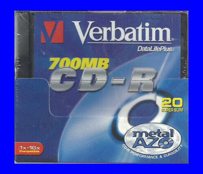 Verbatim CD-R 700mb Box of 20 Super Slim Discs
