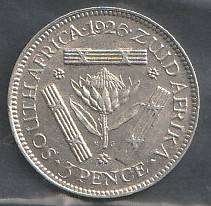 South Africa  Union 1926 3d tickey,  Nice Condition