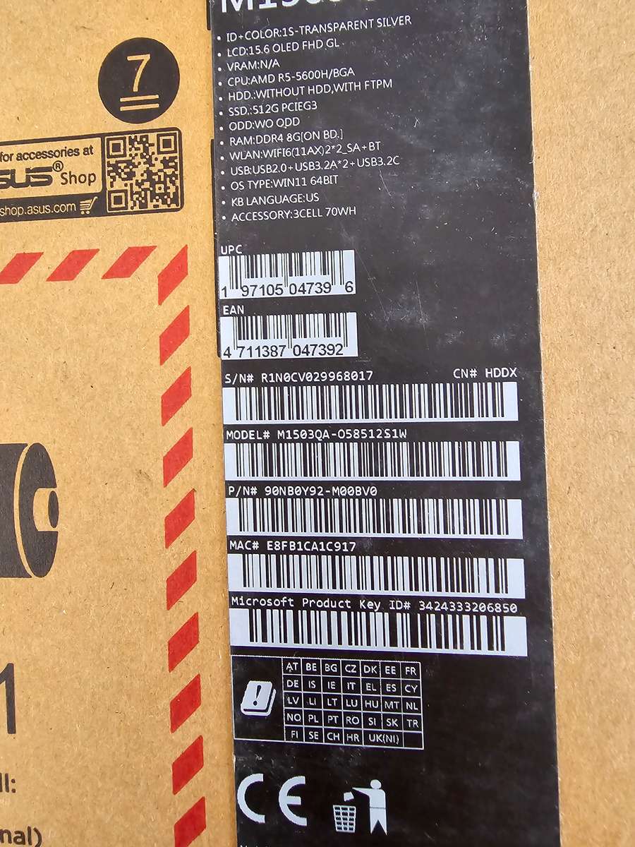 Asus Vivobook 15X OLED M1503