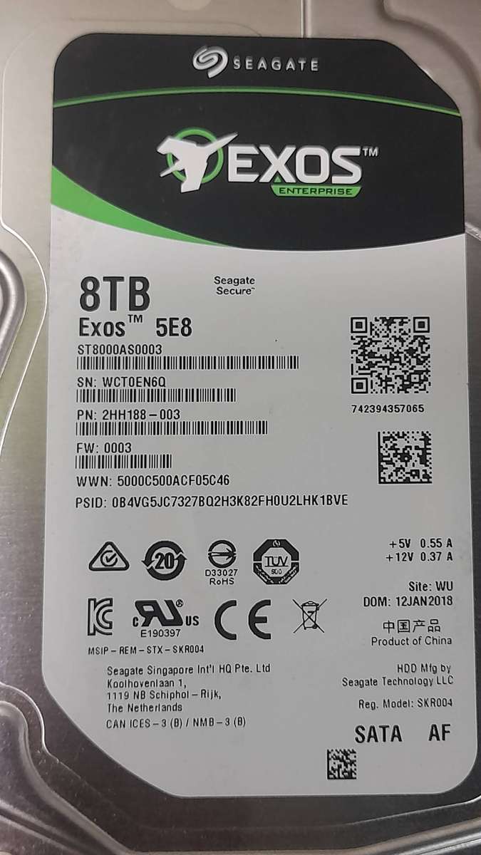 Seagate 8TB Exos 5E8 256MB Cache 5400RPM SATA 6Gb/s HDD