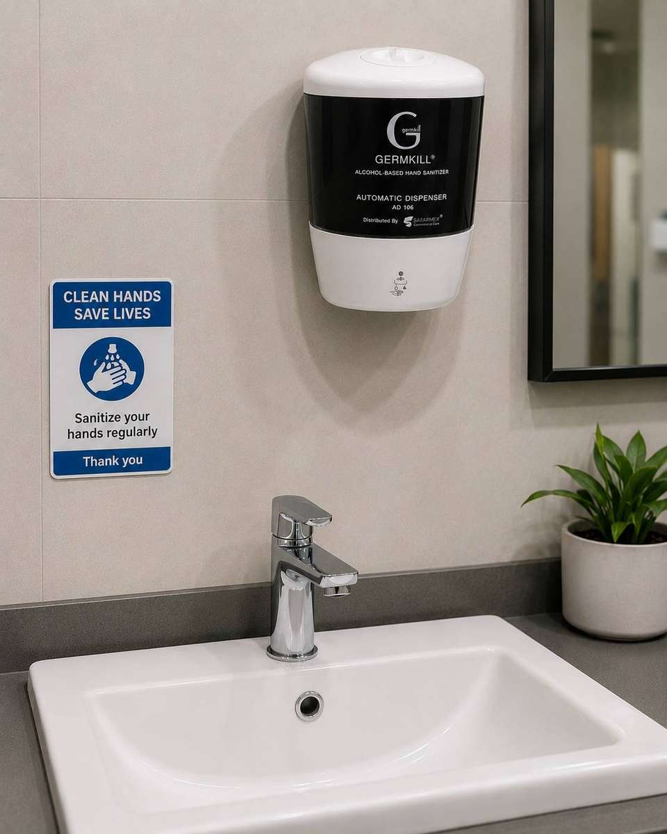 Germkill Automatic Hand Sanitiser/Soap Dispenser 1L Touch-Free Wall Mounted