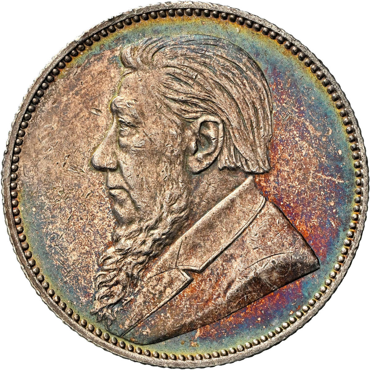 ZAR Paul Kruger 1895 one shilling silver coin - NGC graded AU58