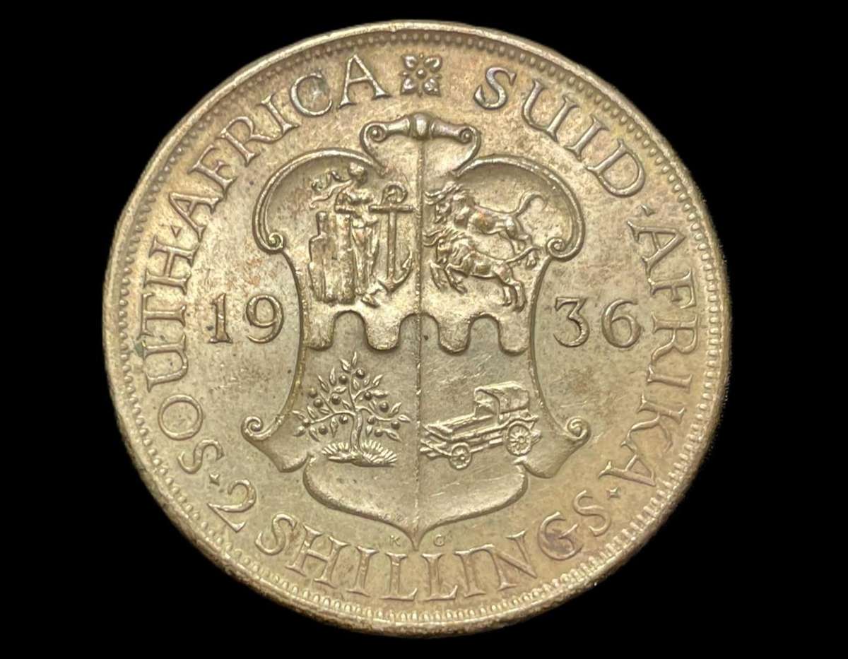 Scarce probably UNC 1936 SA Union silver 2 shilling (florin) coin - High catalogue value of R15,000