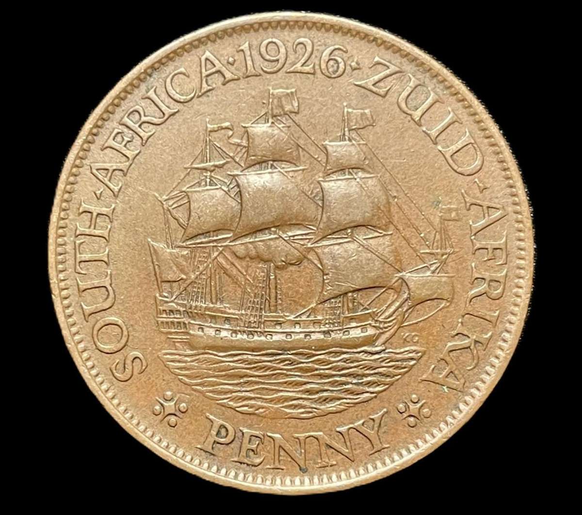 Scarce 1926 SA Union 1 penny coin - Higher grade coin