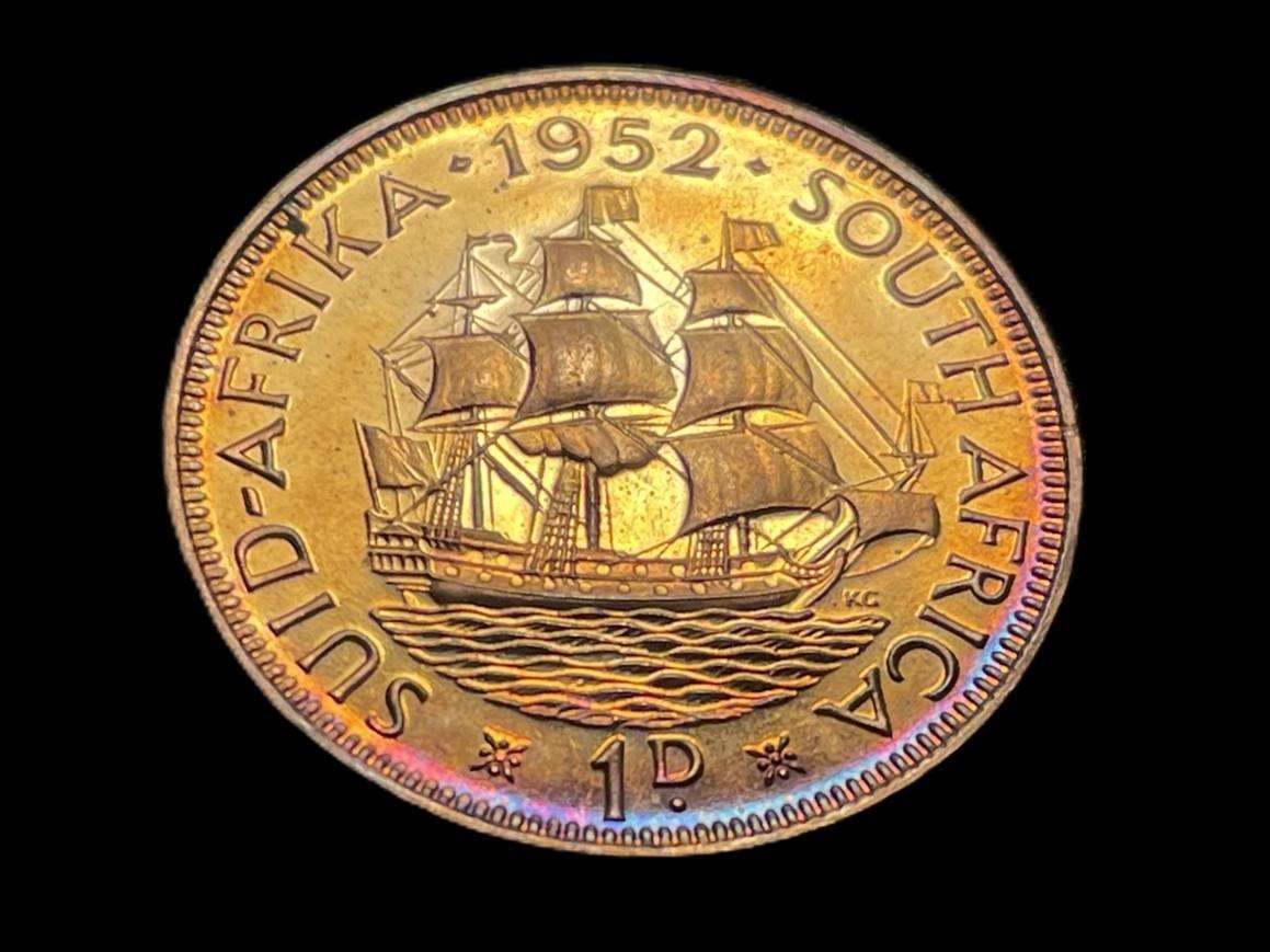 Brilliant proof 1952 SA Union 1 penny coin - High grade proof
