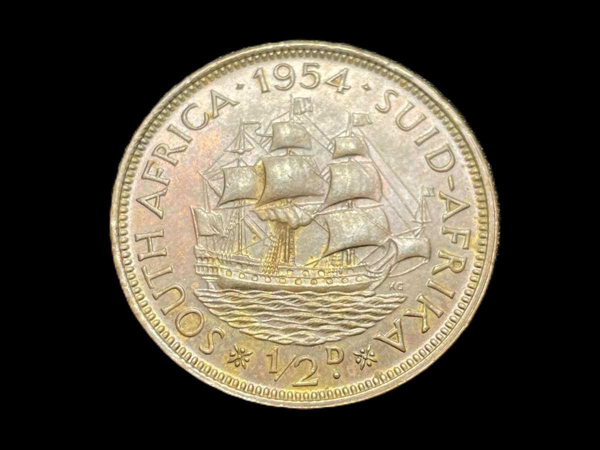 Scarce 1954 SA Union ½ penny coin - High grade - Only 100,897 minted