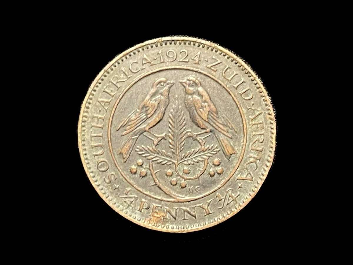 Scarce 1924 SA Union ¼ penny coin - Only 94,838 minted