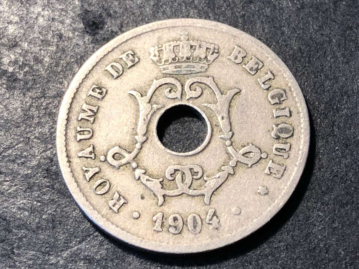 Beautiful 1904 Belgium 10 centimes coin - King Leopold II