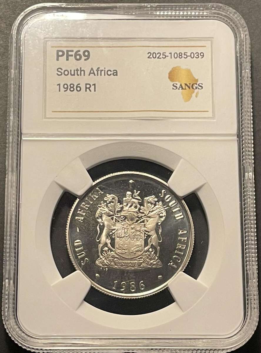 1986 RSA 1 Rand Coin - PF69 Graded by SANGS