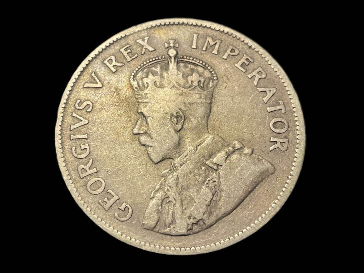 Scarce 1929 S.A. Union silver 2 ½ shillings coin