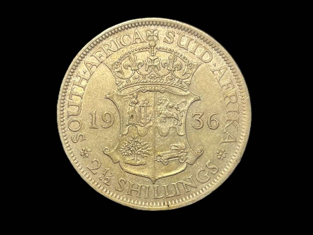 Scarce 1936 S.A. Union silver 2 ½ shillings coin - Nice condition