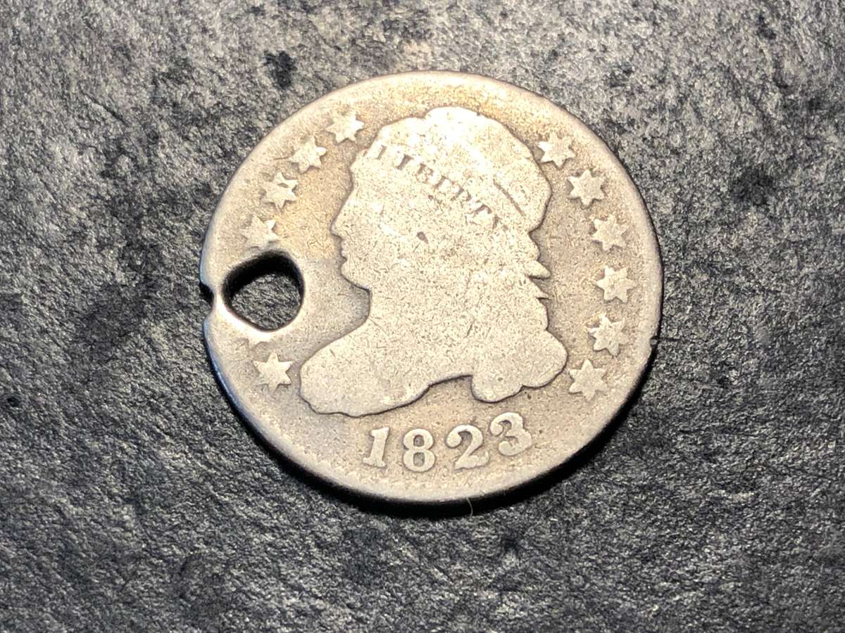 Rare 1822/3 Overdate American SILVER 10 cent (dime) coin - High catalogue value
