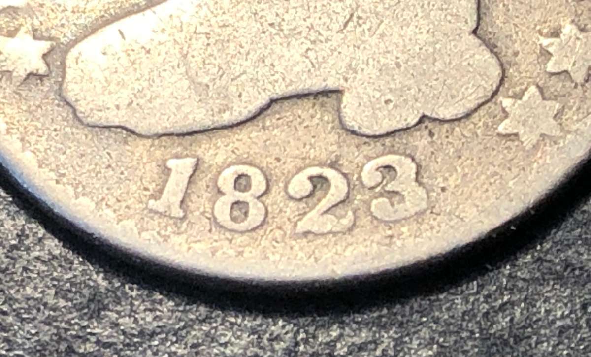 Rare 1822/3 Overdate American SILVER 10 cent (dime) coin - High catalogue value