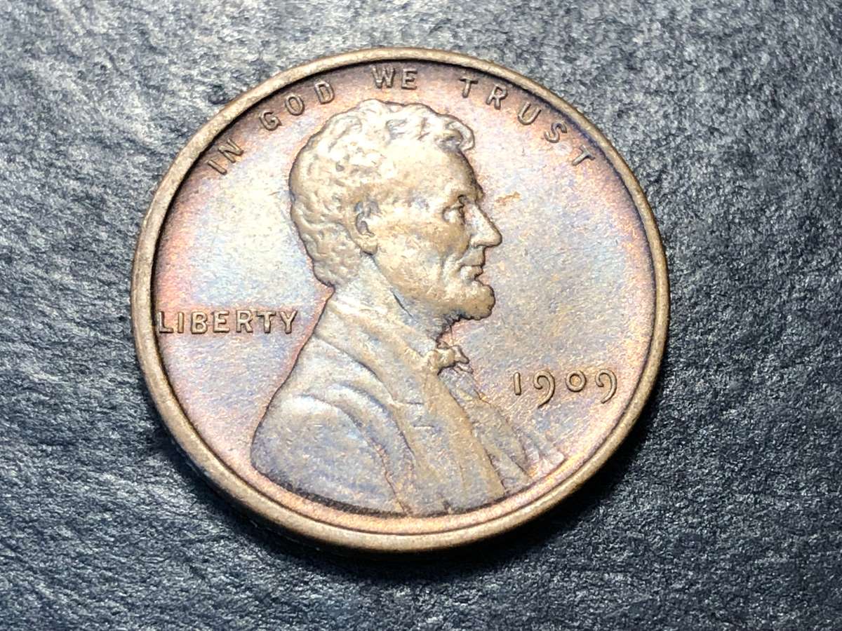 1909 American Wheat penny (1 cent) Bronze coin - No mintmark