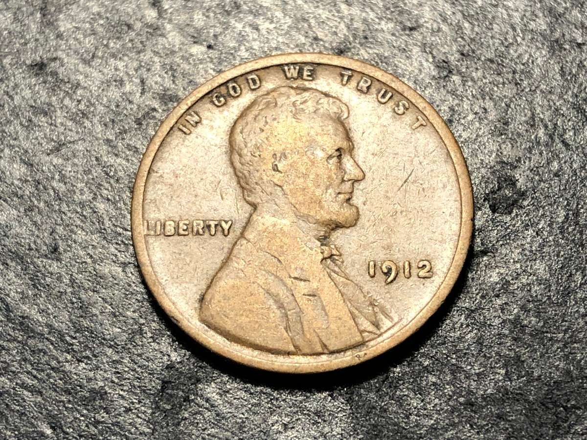 1912 American Wheat penny (1 cent) Bronze coin - No mintmark