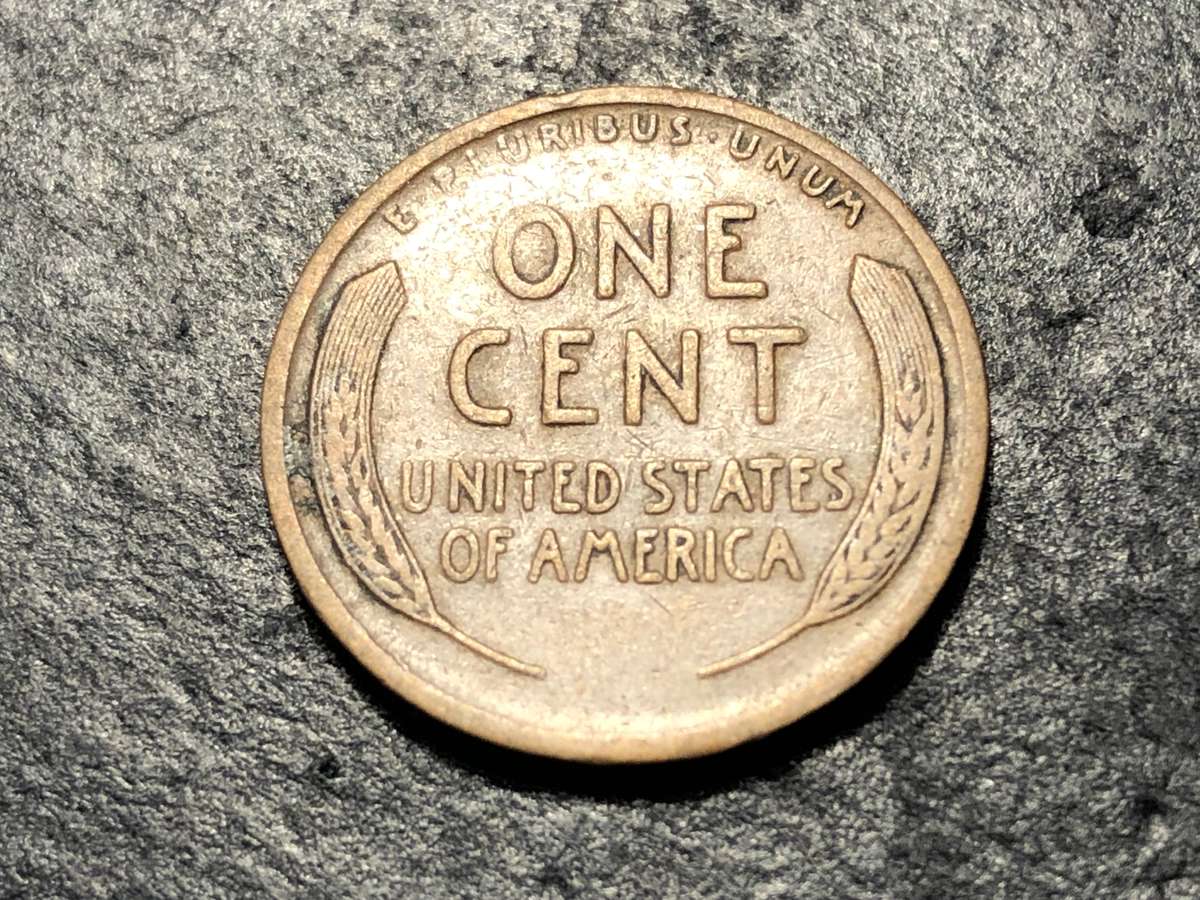 1912 American Wheat penny (1 cent) Bronze coin - No mintmark