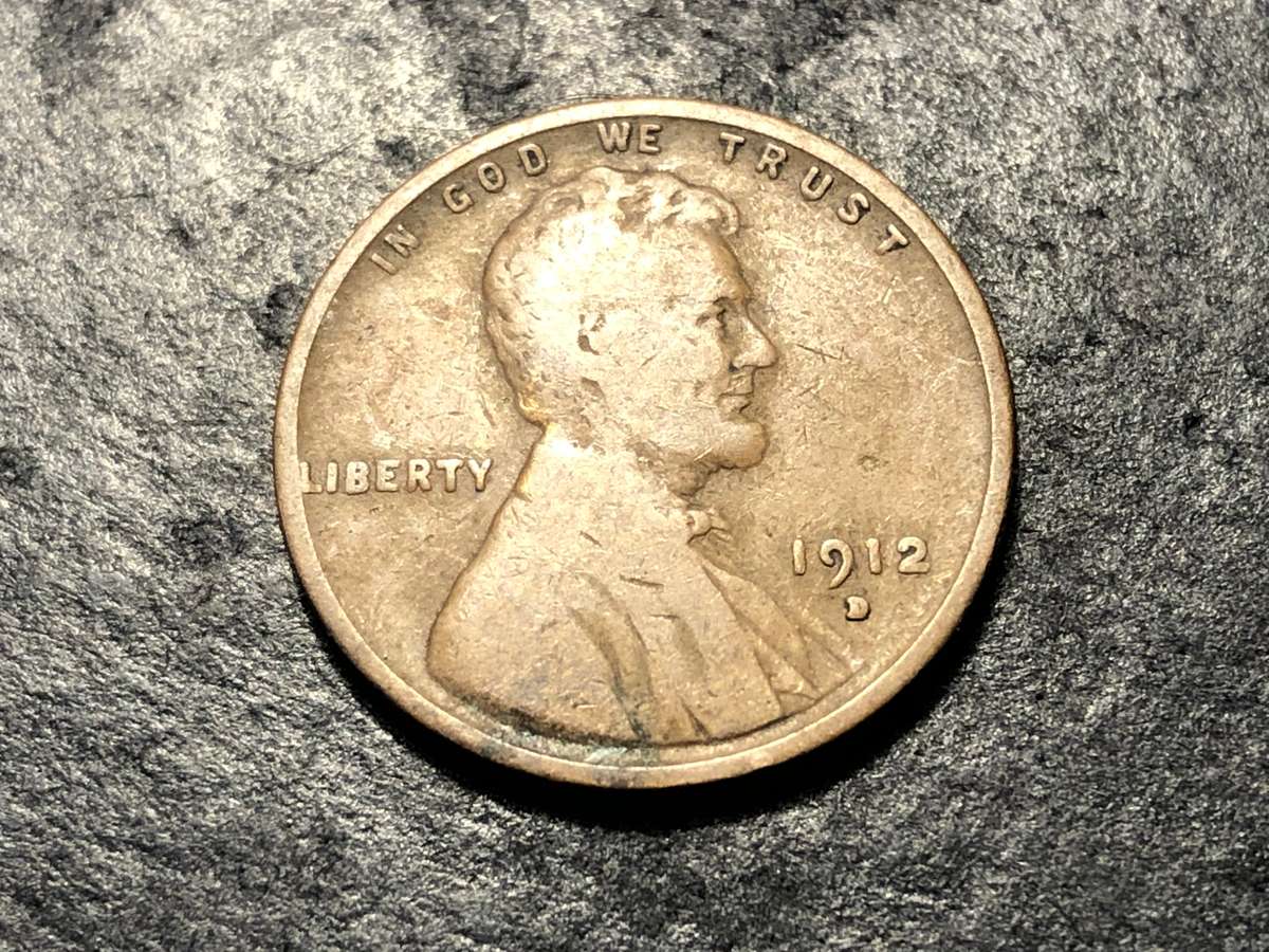 1912 American Wheat penny (1 cent) Bronze coin - Denver (D) mintmark