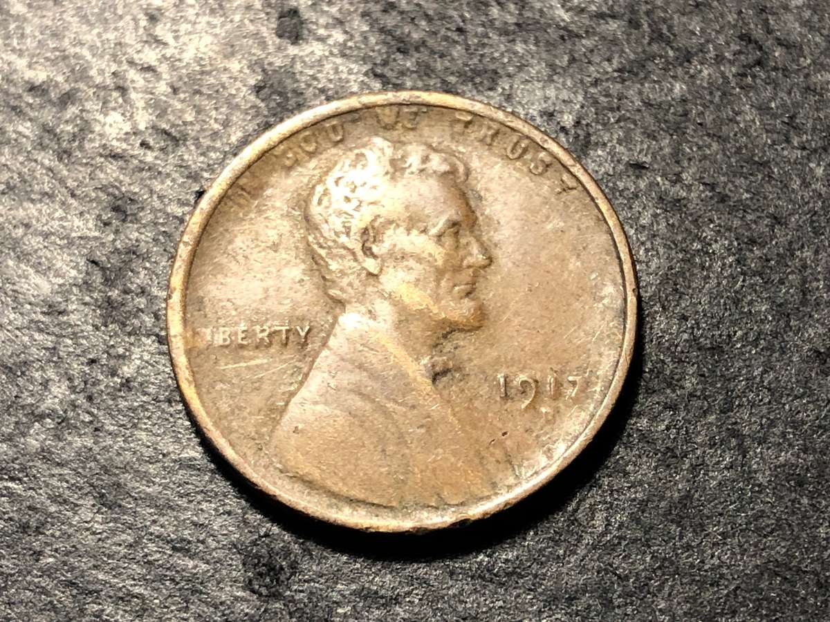 1917 American Wheat penny (1 cent) Bronze coin - Denver (D) mintmark