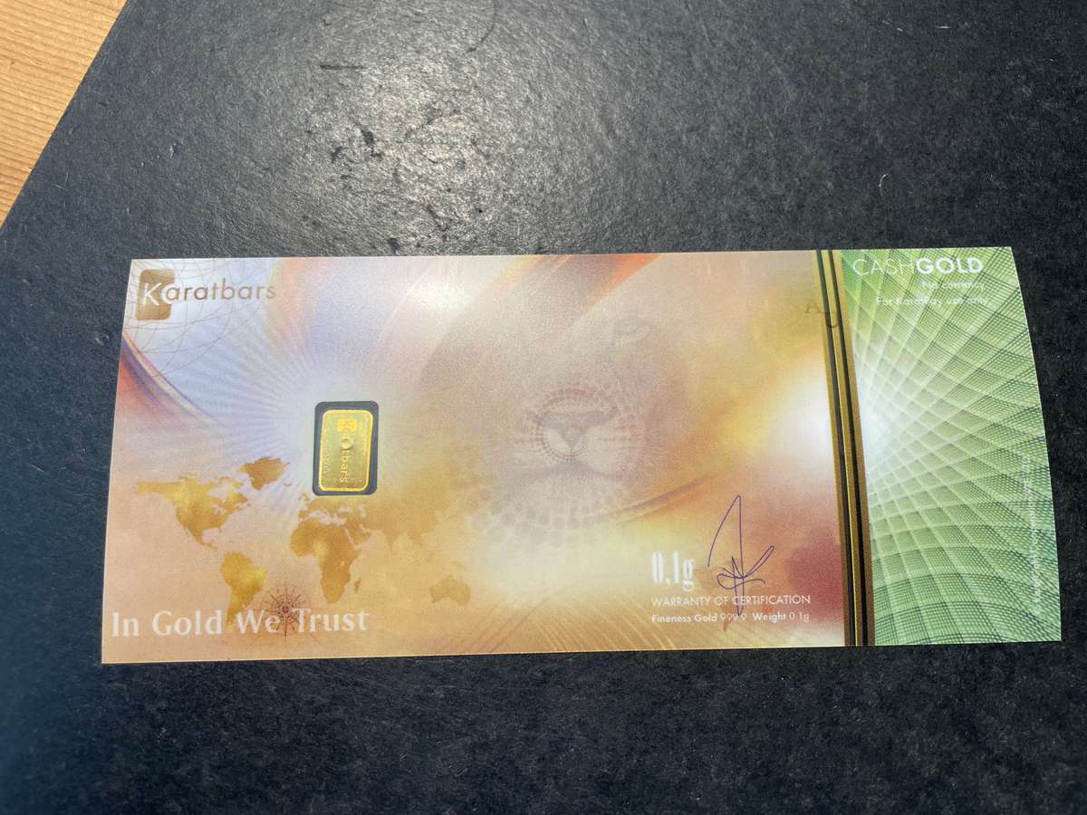 Karatbar 999.9 Pure GOLD bar - 0.1 grams each