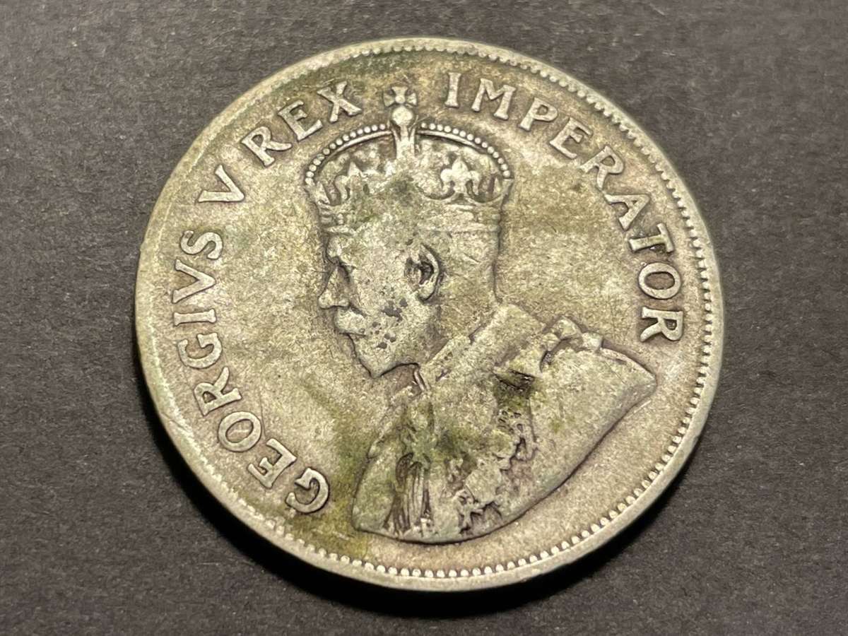 Scarce 1928 S.A. Union silver 2 ½ shillings coin