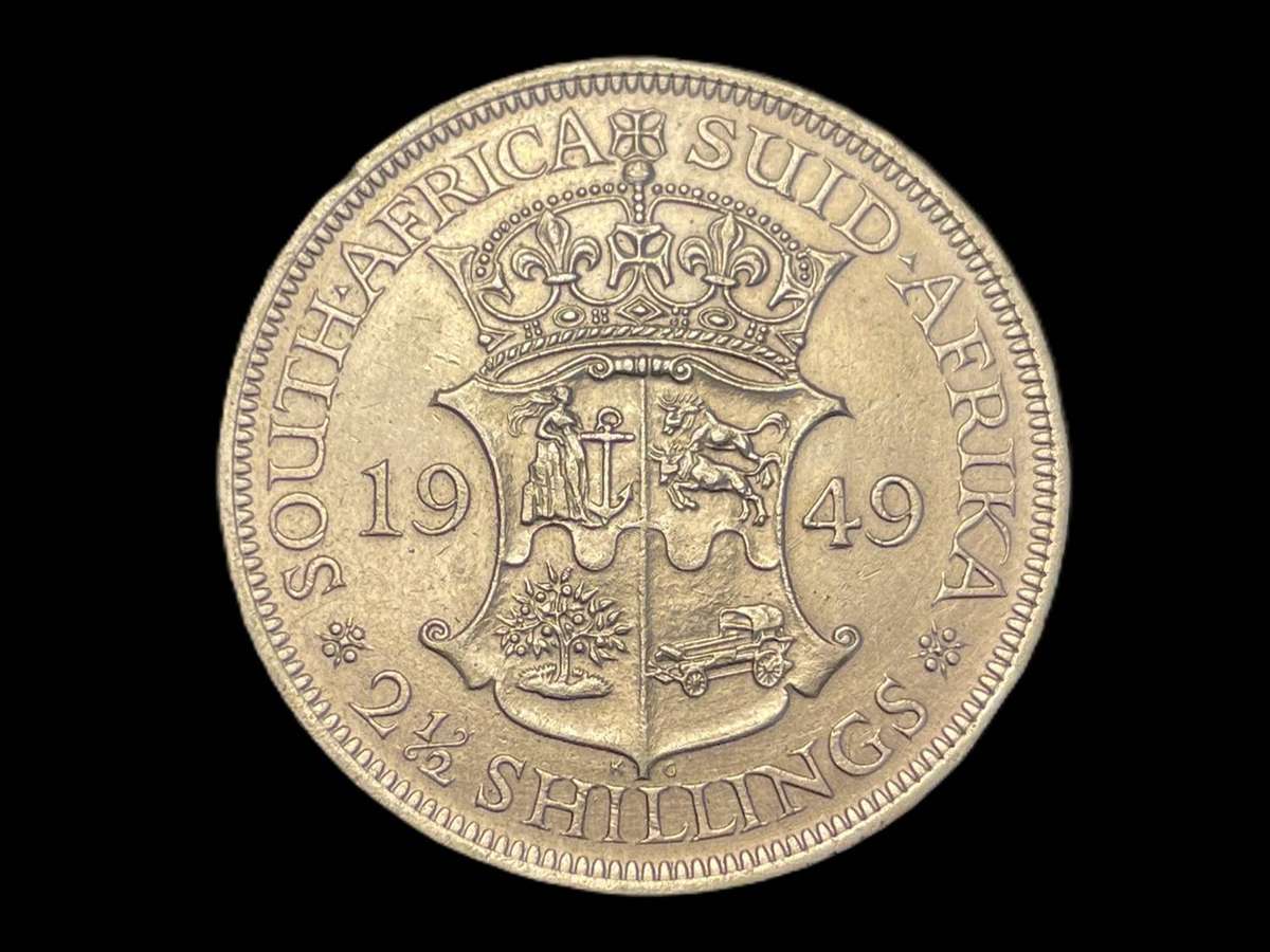 Rare 1949 S.A. Union silver 2 ½ shillings coin - Circulation issue - Only 1,891 minted