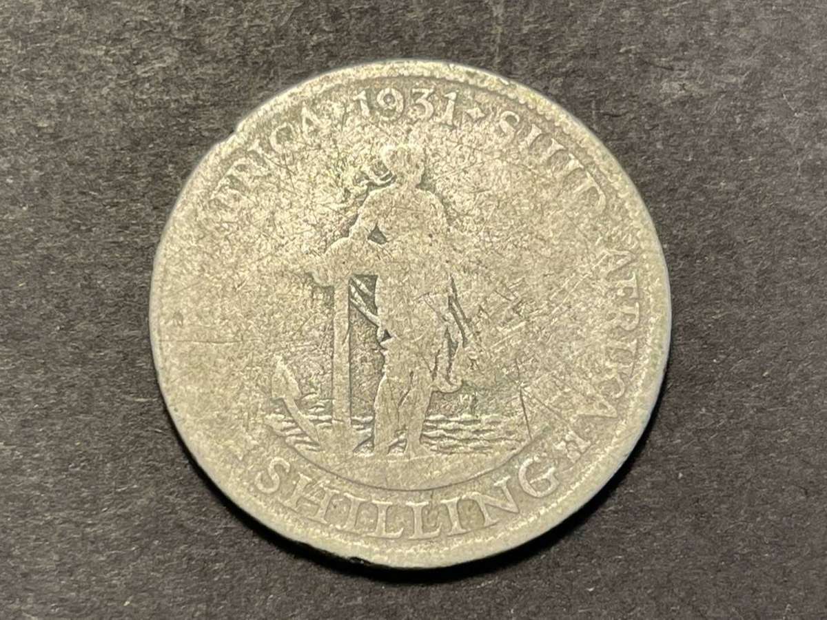 Very rare 1931 SA Union 1 Shilling silver coin