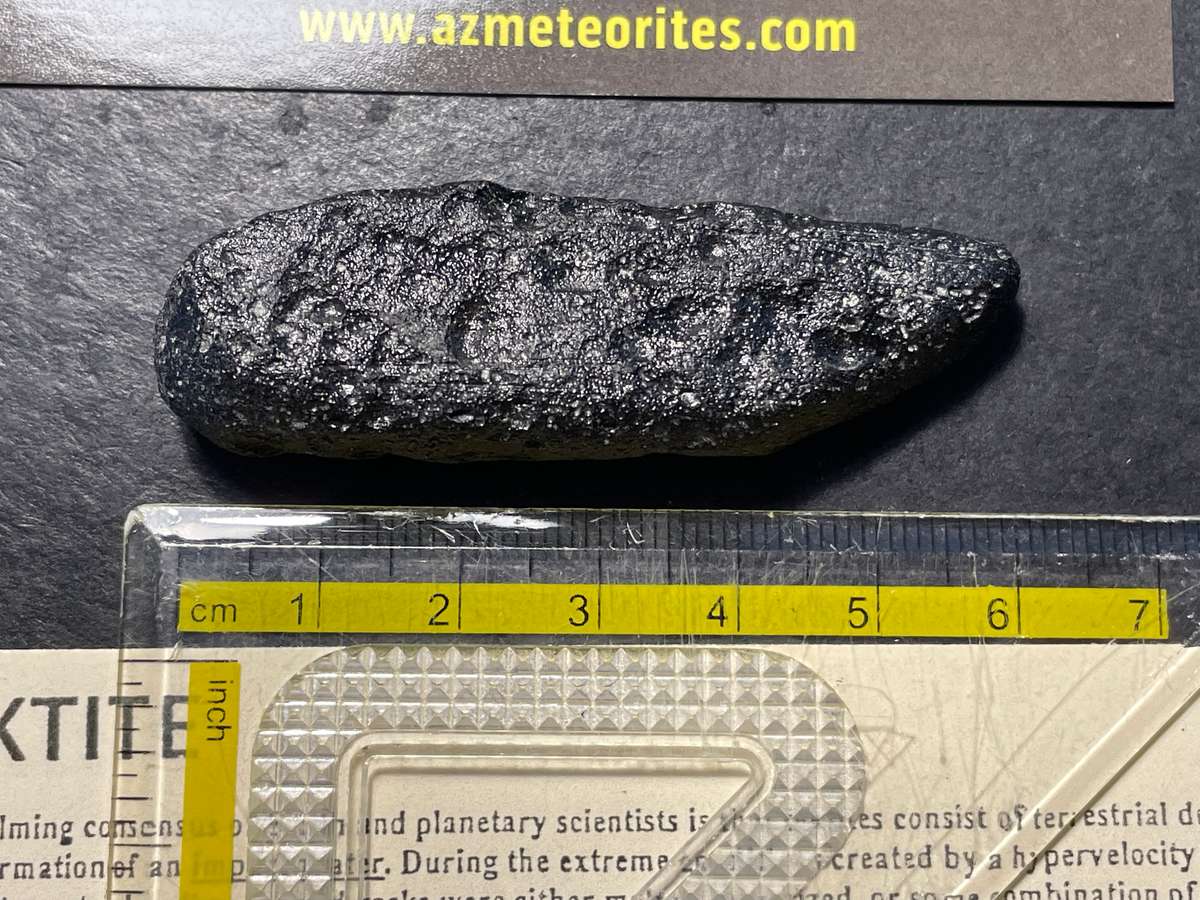 Large 80.9 ct Genuine Tektite meteorite impact crater stone with Certificate of Authenticity