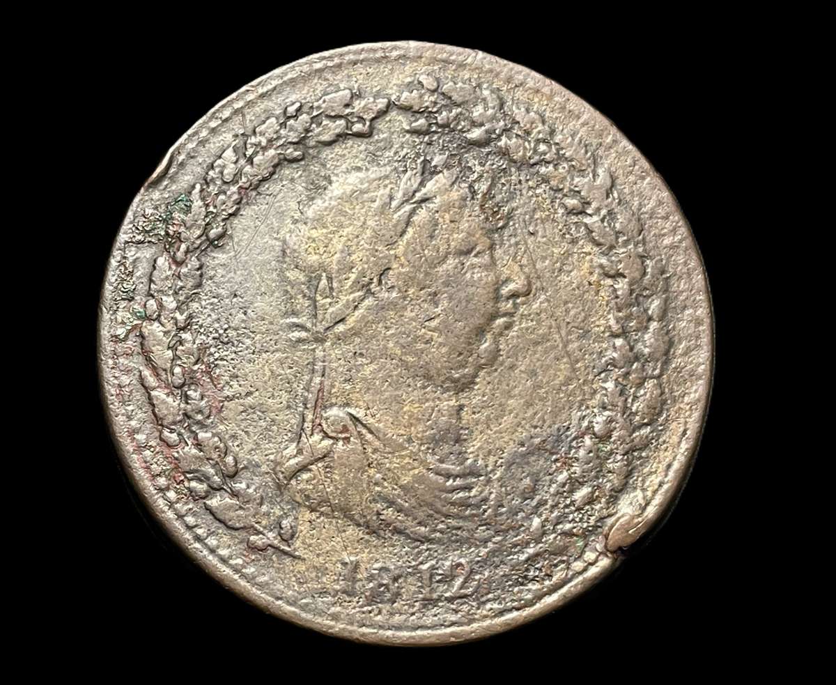 Large 1812 Copper 1 penny token  - Old