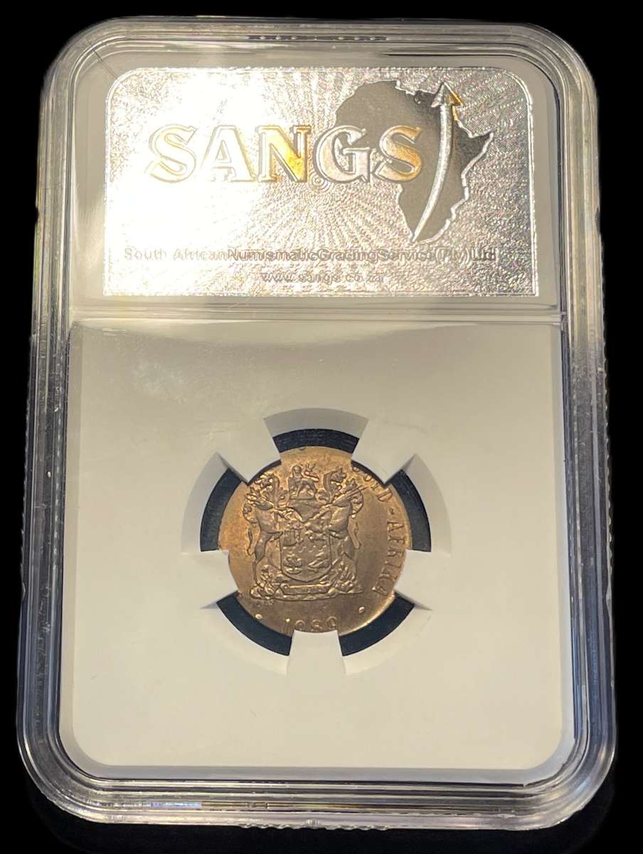Error 1989 RSA 2 cent struck on a 1 cent planchet - SANGS Graded