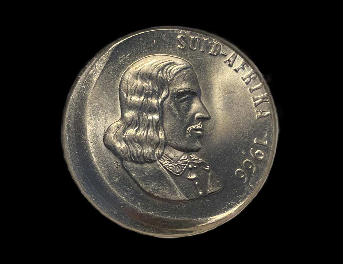 Brilliant UNC Error RSA 1966 50 cent coin - Mis-struck error - Graded by SACGS