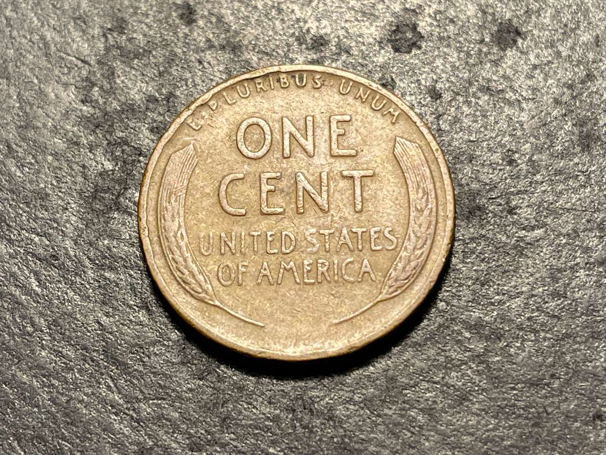 1929 American wheat penny with severe Planchet Lamination Error