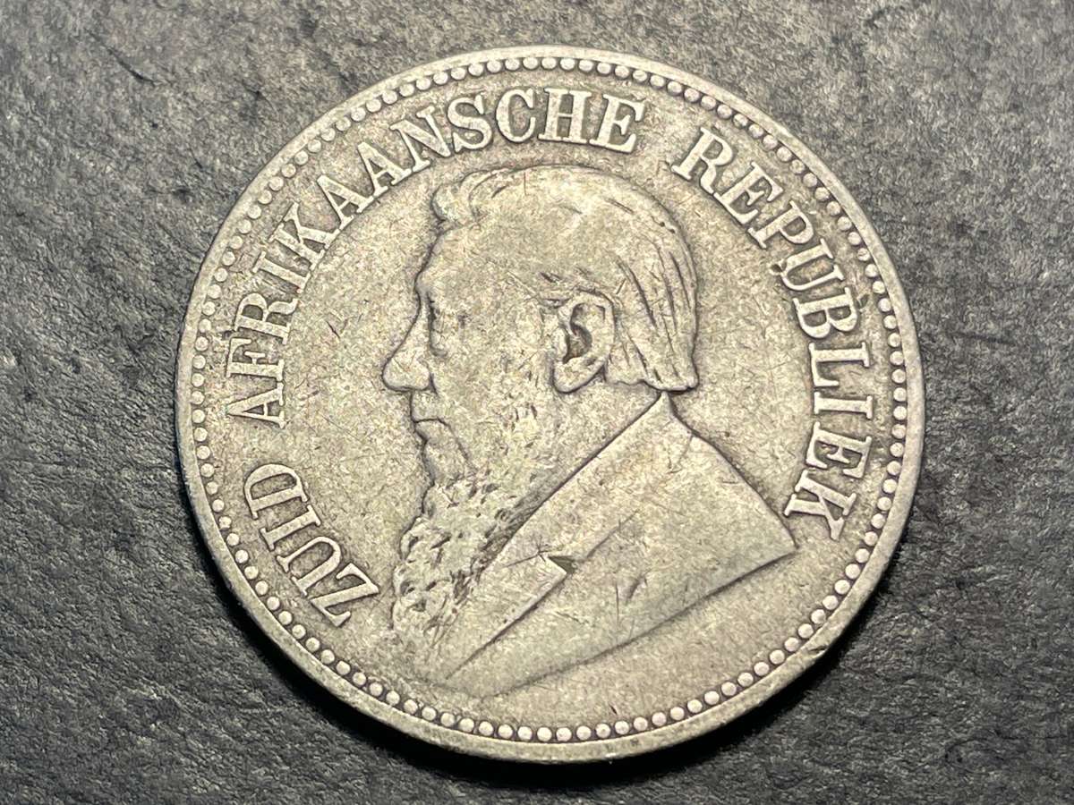 ZAR Silver 1895 Half-crown (2/6-) coin - President Kruger issue - Only 182,336 minted