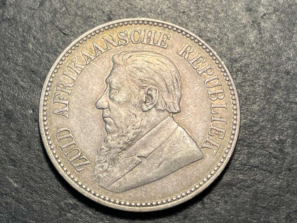 ZAR Silver 1896 Half-crown (2/6-) coin - President Kruger issue - Only 284,760 minted - Lot 1 of 2