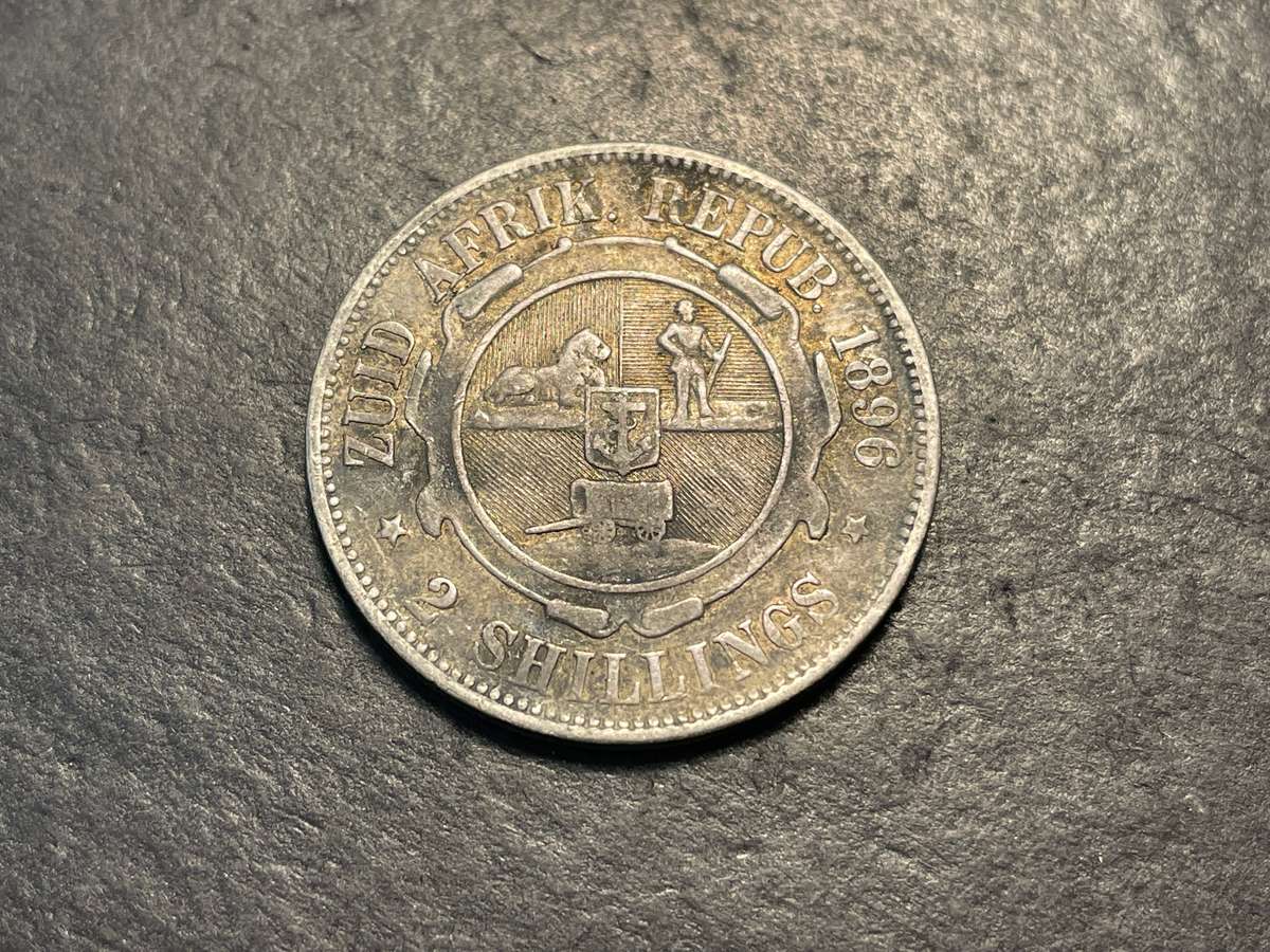 ZAR Silver 1896 Florin (2/-) coin - President Kruger issue - Only 353,480 minted