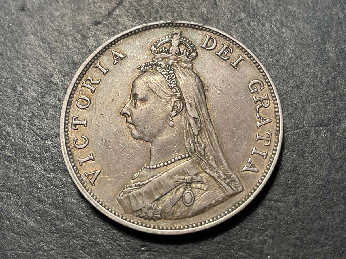 Huge Silver Four shillings British coin minted under Queen Victoria