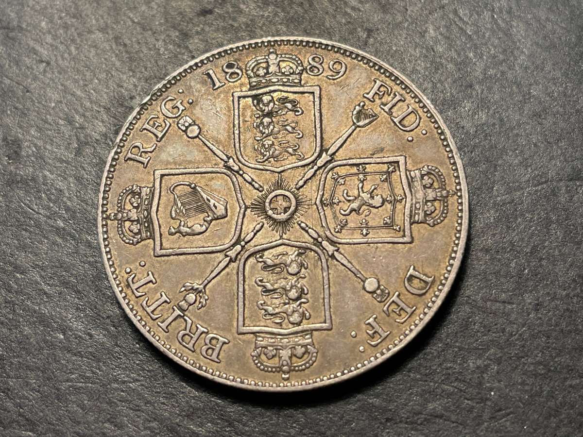 Huge Silver Four shillings British coin minted under Queen Victoria