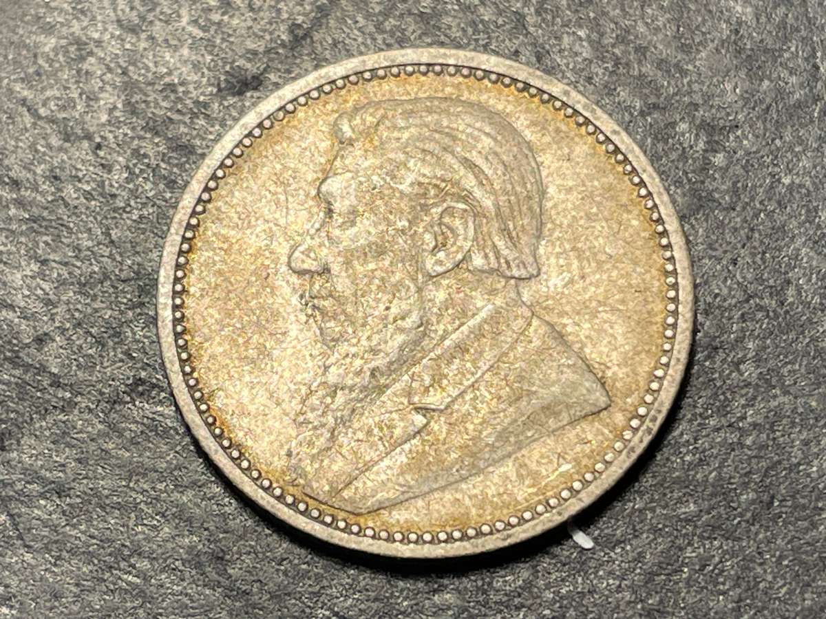 ZAR Silver 1894 Sixpence (6d) coin - President Kruger issue - Only 168,000 minted