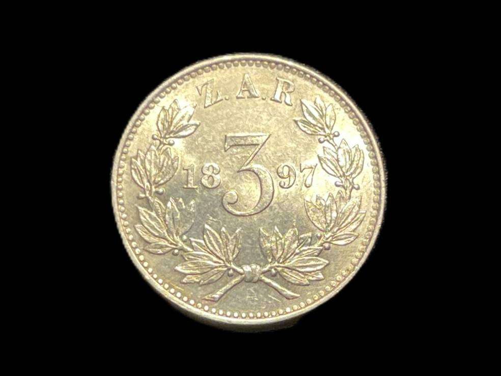 Very nice 1897 ZAR silver 3 pence coin - Excellent condition