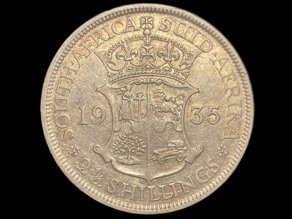 Scarce 1935 SA Union silver 2 ½ shilling coin