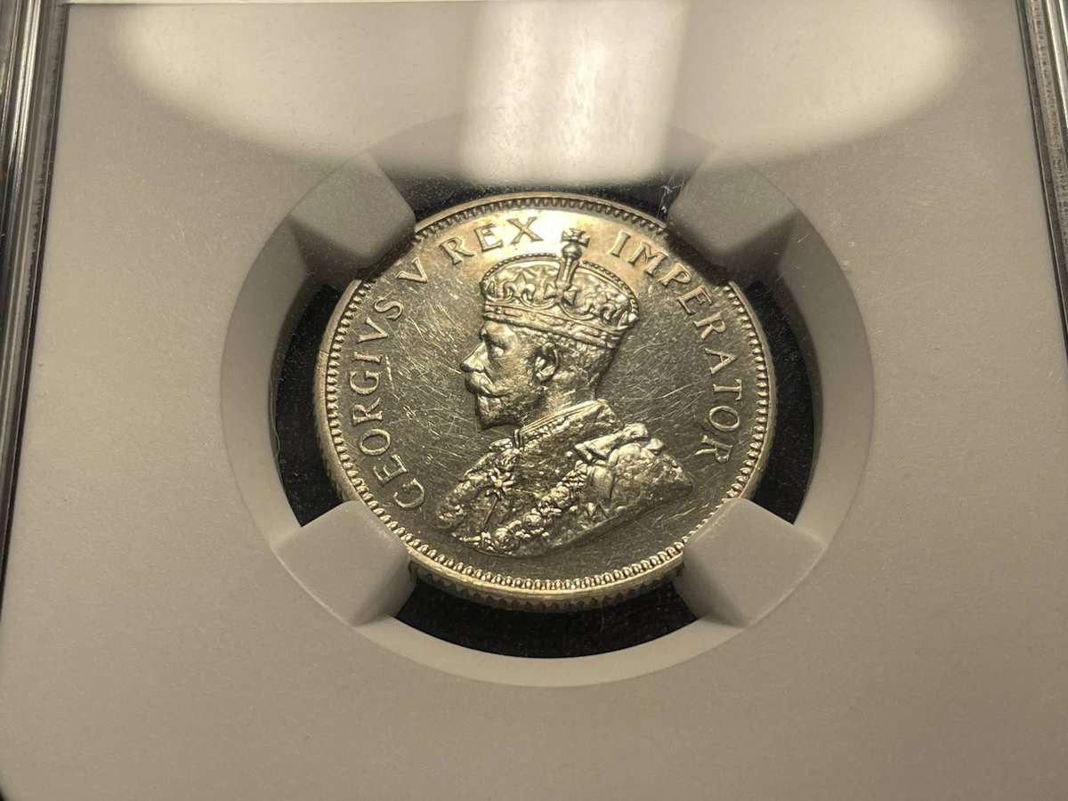 Rarer proof 1923 SA Union silver 1 shilling coin - NGC Graded PF 62