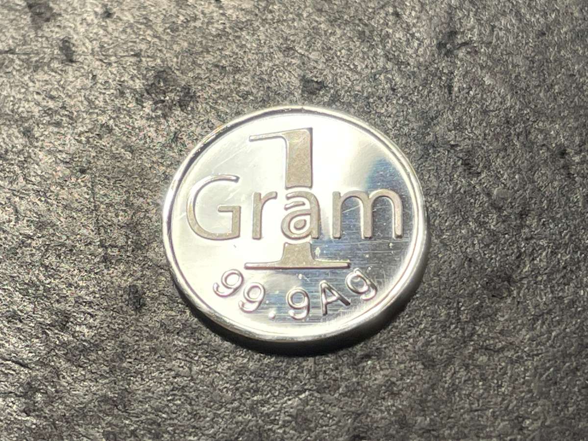 Silver Bitcoin Bullion round - 1 gram pure silver - Proof condition