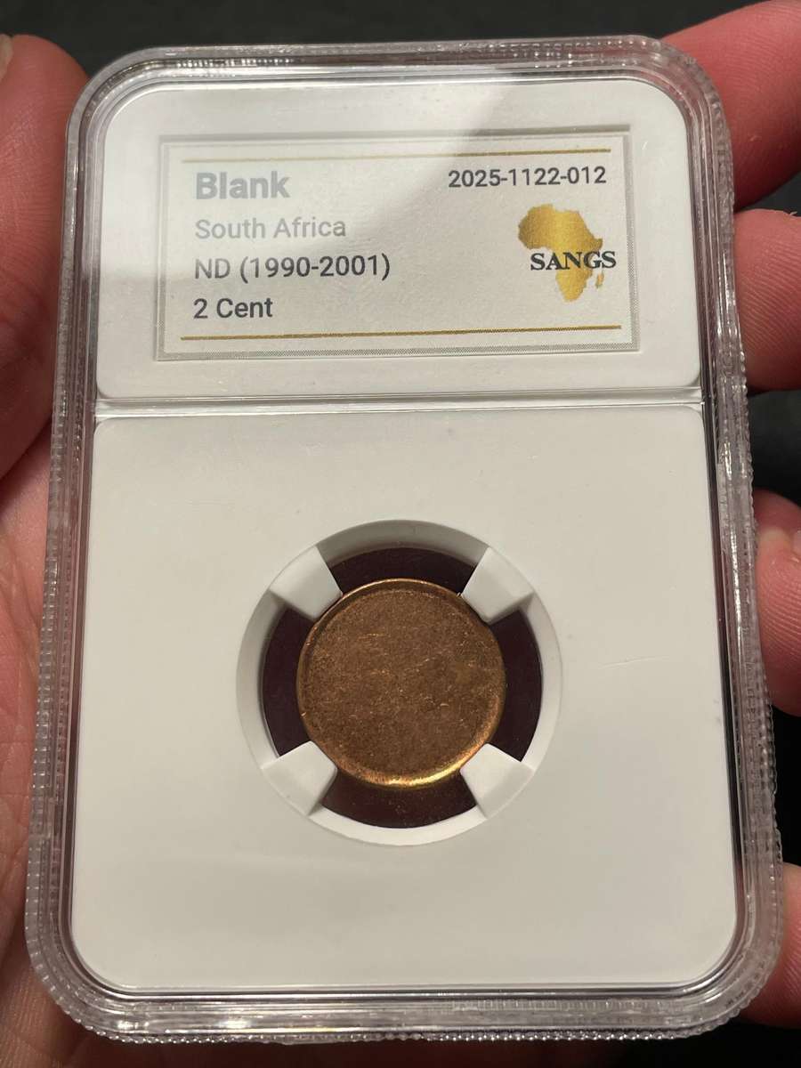 Rare! Error South African 2 cent blank planchets (1990 to 2001) graded by SANGS - Lot 3 of 4