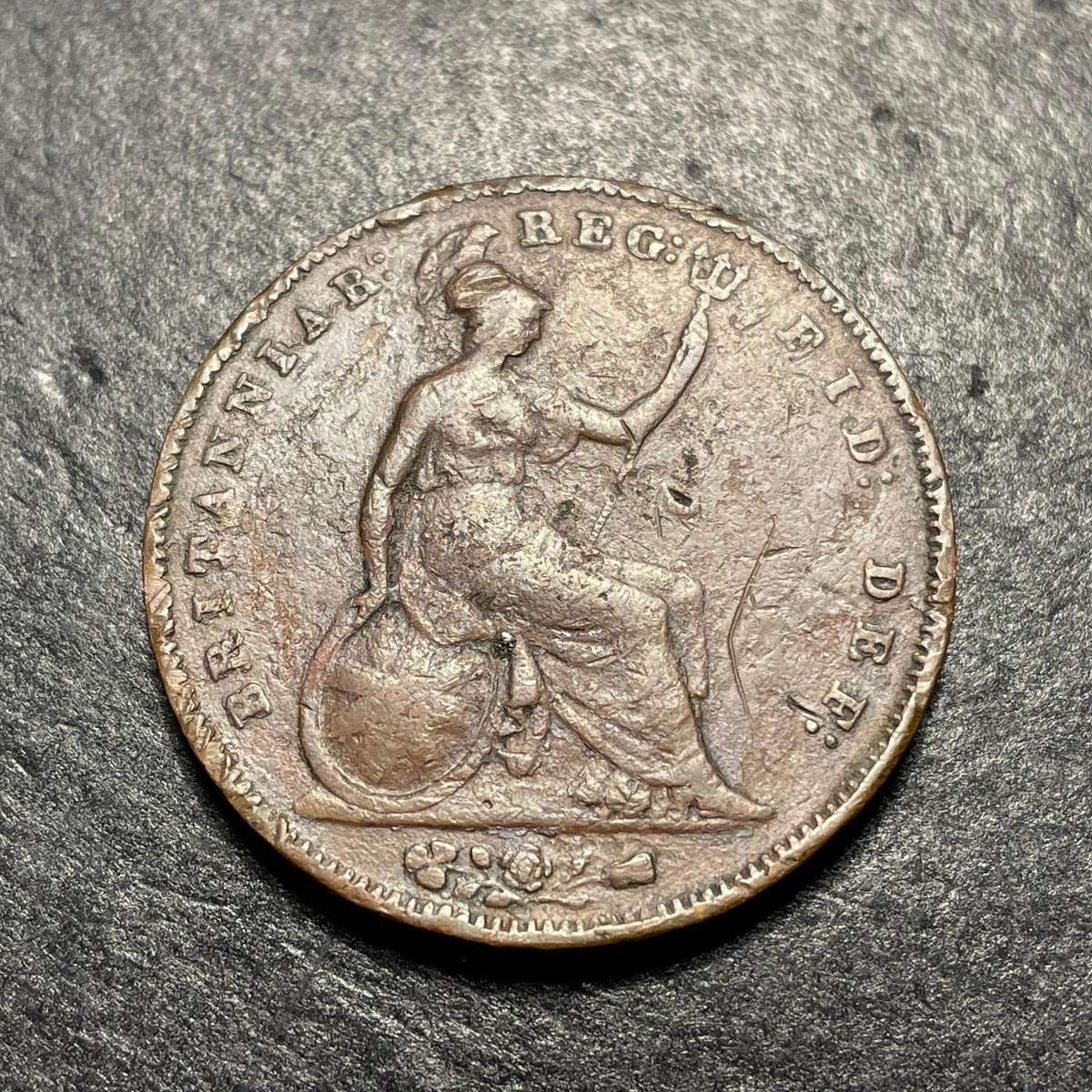Large Bronze 1855 Queen Victoria Great Britain 1 penny coin
