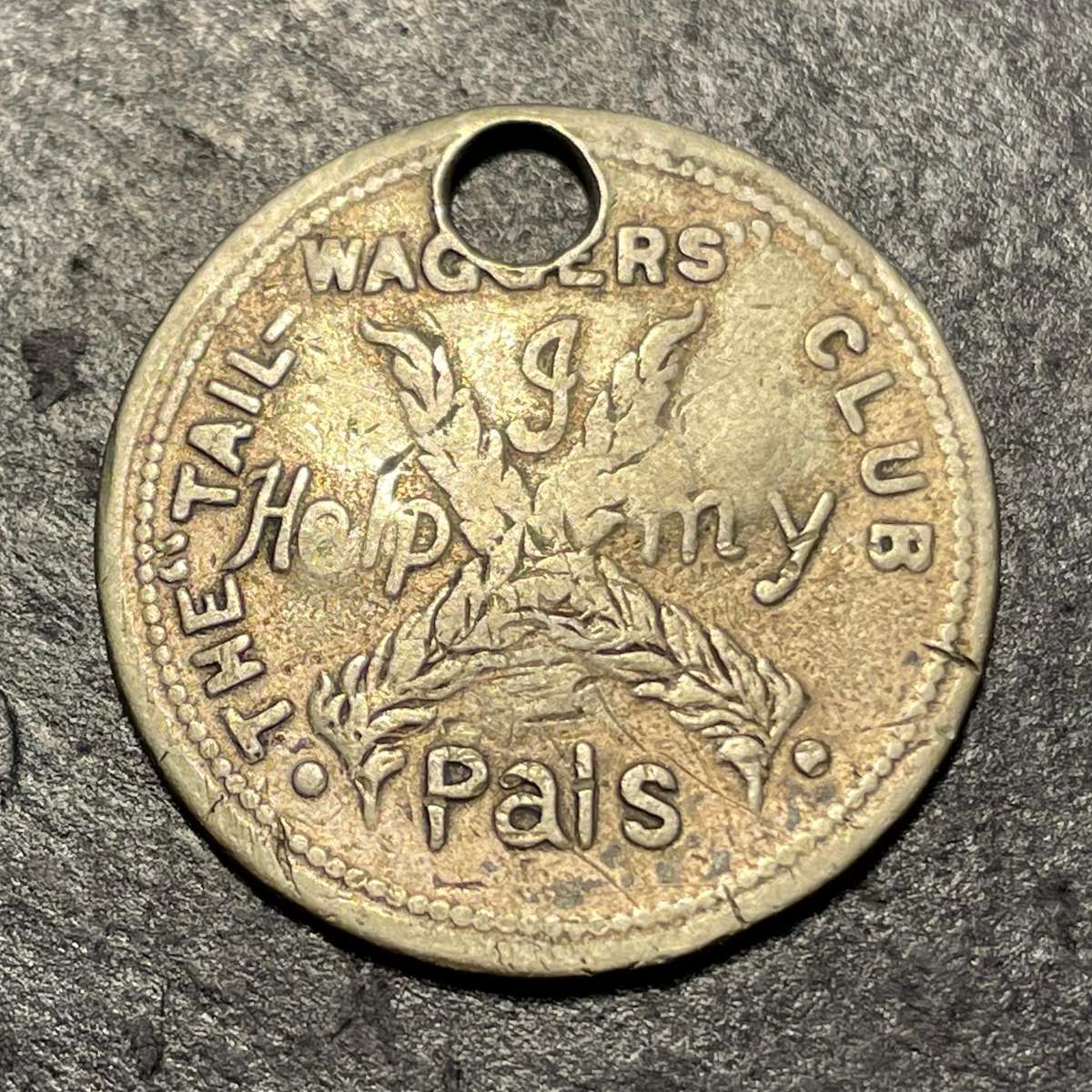 Interesting 1909 London dog tag - Tail wagers club