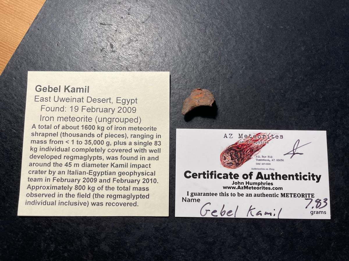 Genuine meteorite - Rare 39.15 ct piece of metal from Outer Space with Certificate of Authenticity