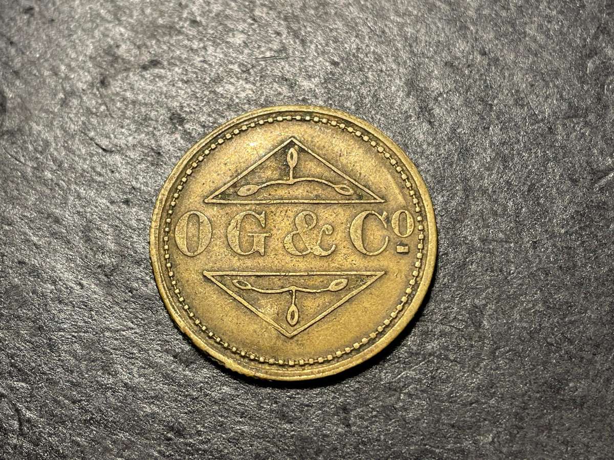 Early South African 6 pence brass token - Not common