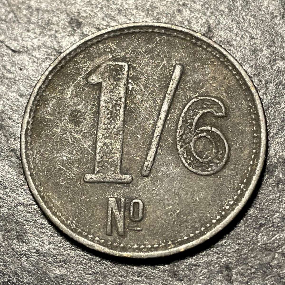 Rare 1920s OG & Co South African 1/6 shilling token - Grey metal variety?