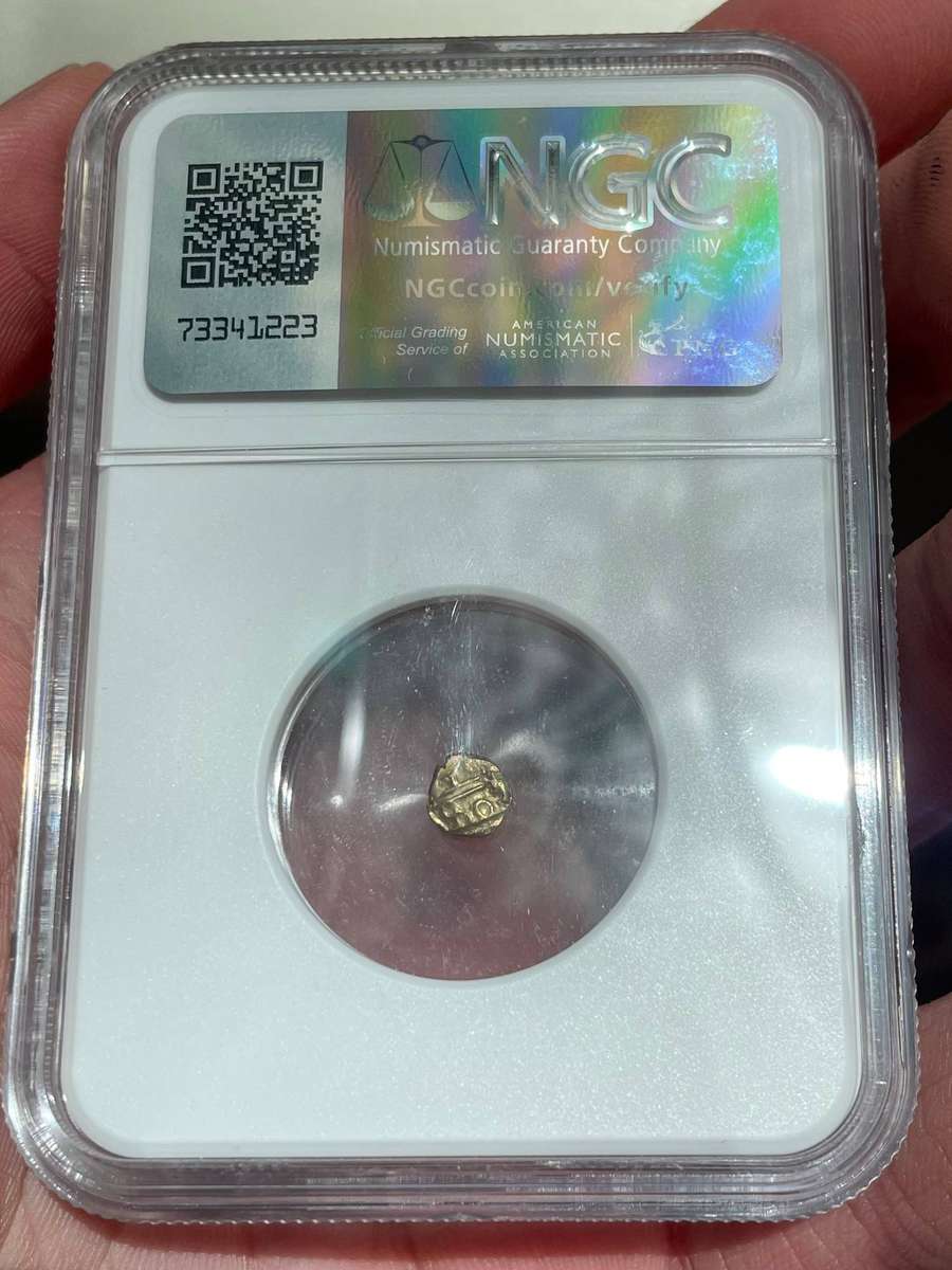 Indian Gold fanam coin NGC graded AU58 - Minted between 1638 and 1812 - Lot 2 of 2