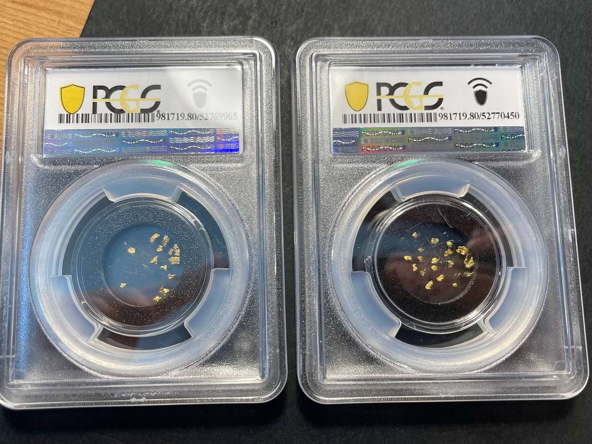 PCGS authenticated Gold flakes from the California Gold Rush - Last one available